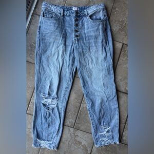 Stylish Blue Distressed Jeans
